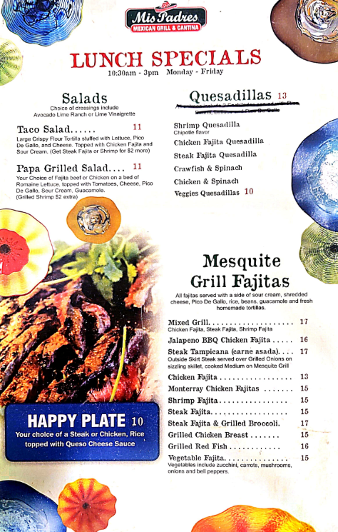 Back of Menu